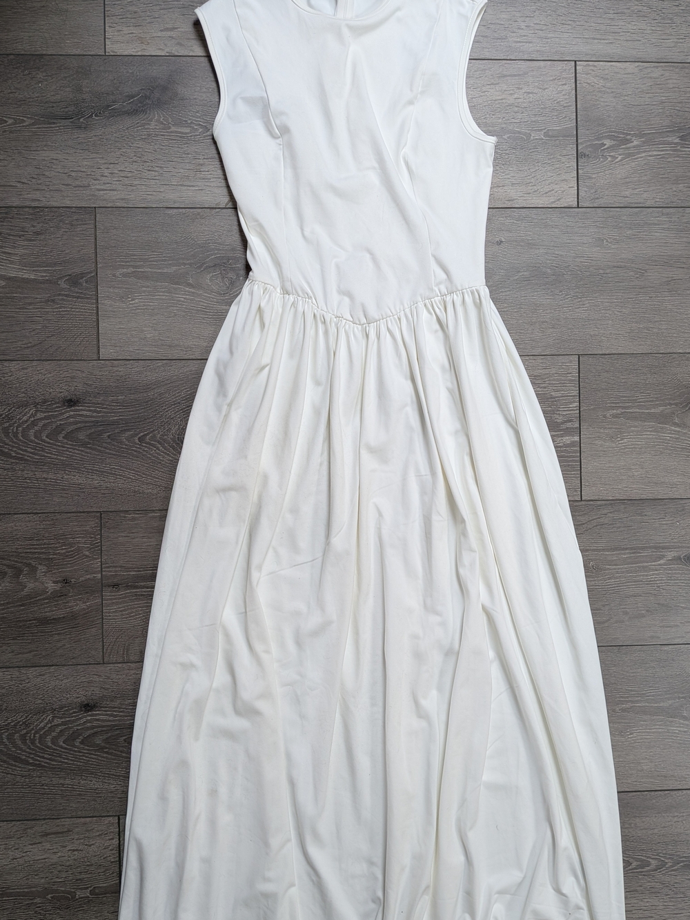 Maxi Classic Sleeveless Stretch  White Maxi Dress